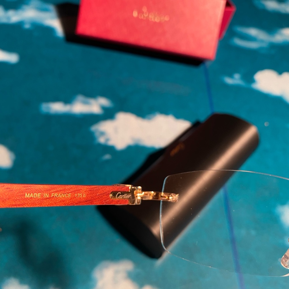 Cartier Rectangle Frame Rimless Glasses - Picture 2 of 7